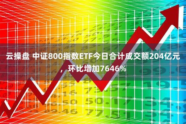 云操盘 中证800指数ETF今日合计成交额204亿元，环比增加7646%