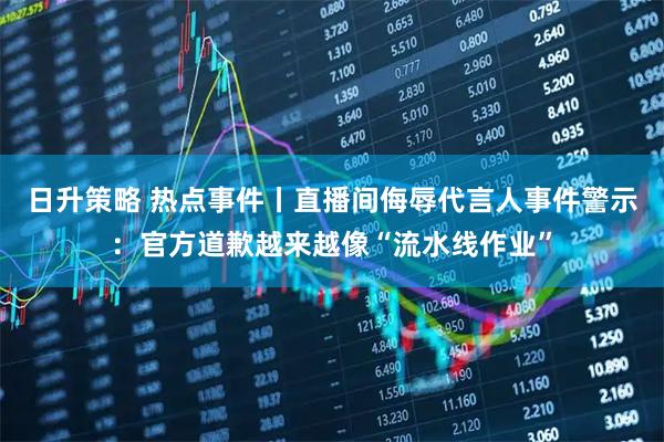 日升策略 热点事件丨直播间侮辱代言人事件警示：官方道歉越来越像“流水线作业”